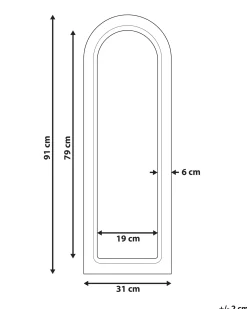 Lustro ścienne SARRY 31 cm 91 cm Drewno mango Biały