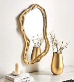 Lustro ścienne SERY 38 cm 75 cm Złoty