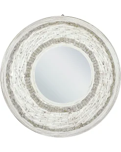 Lustro ścienne SOLEDAD 61 cm 61 cm Bambus Biały
