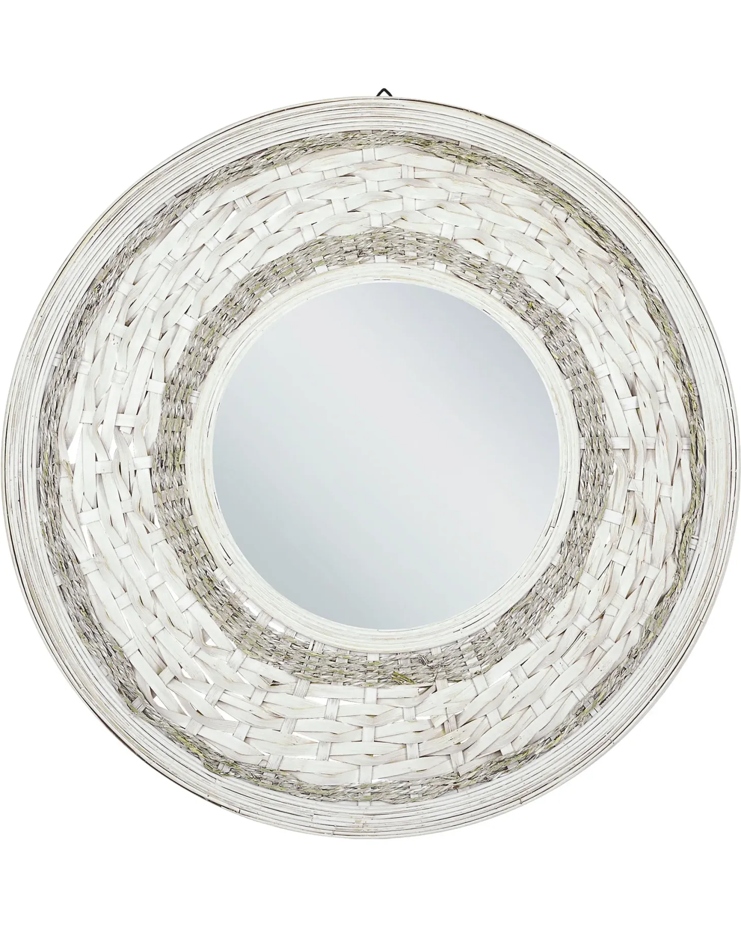 Lustro ścienne SOLEDAD 61 cm 61 cm Bambus Biały