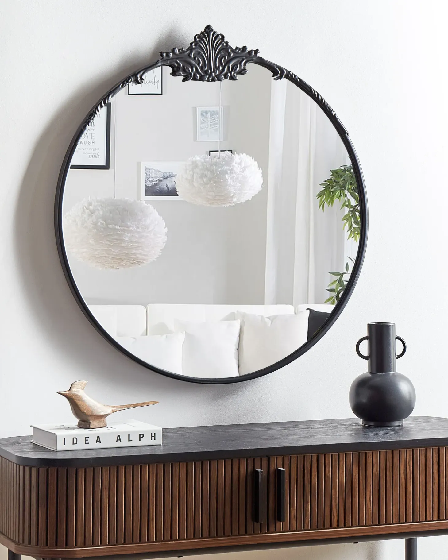 Lustro ścienne SOMMANT 67 cm 76 cm Metal Czarny