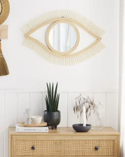 Lustro ścienne SOYOPA 79 cm 48 cm Bambus Naturalny