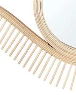 Lustro ścienne SOYOPA 79 cm 48 cm Bambus Naturalny