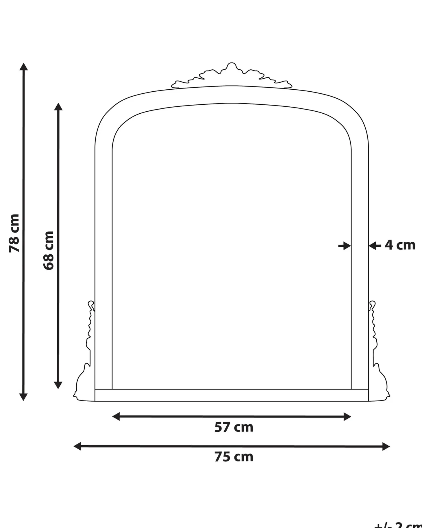 Lustro ścienne SUSSEY 75 cm 78 cm Złoty