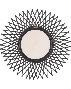 Lustro ścienne TAGOLU 60 cm 60 cm Rattan Czarny