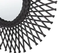 Lustro ścienne TAGOLU 60 cm 60 cm Rattan Czarny