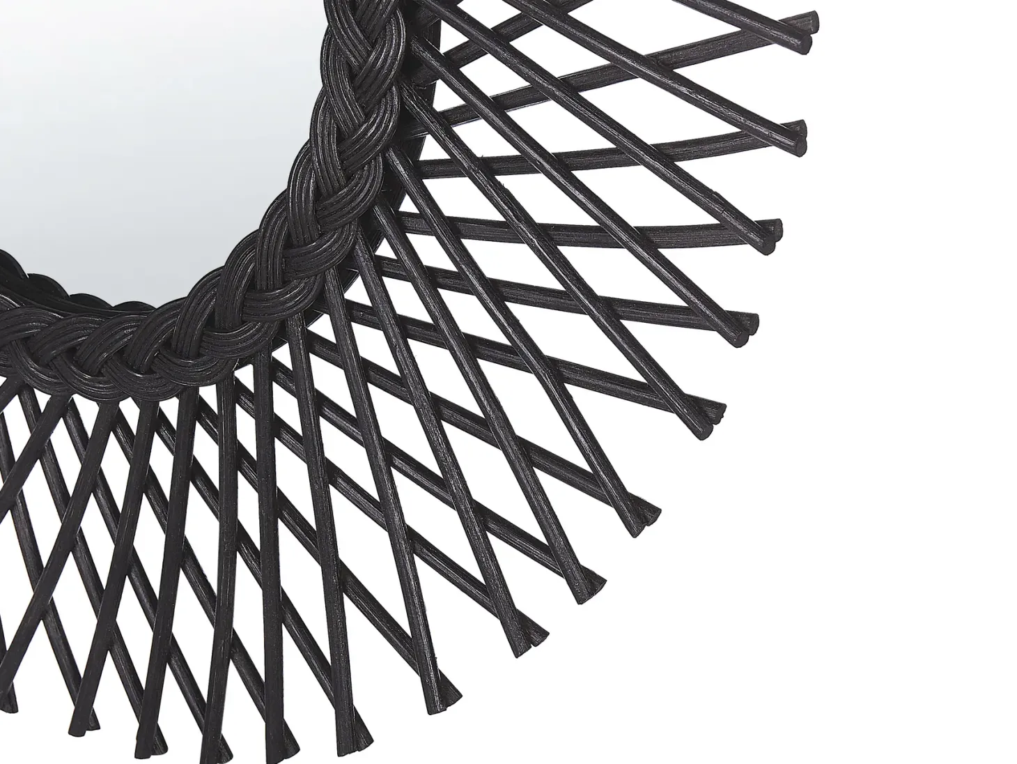 Lustro ścienne TAGOLU 60 cm 60 cm Rattan Czarny