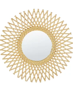Lustro ścienne TAGOLU 60 cm 60 cm Rattan Naturalny