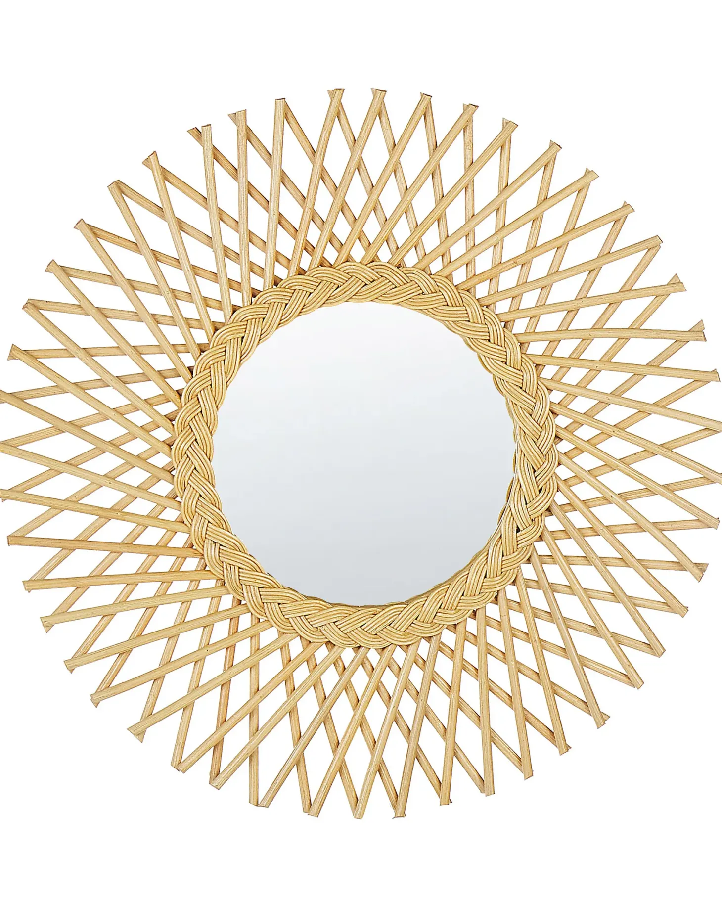 Lustro ścienne TAGOLU 60 cm 60 cm Rattan Naturalny