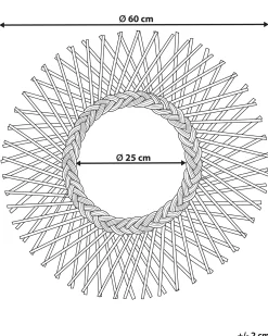 Lustro ścienne TAGOLU 60 cm 60 cm Rattan Naturalny