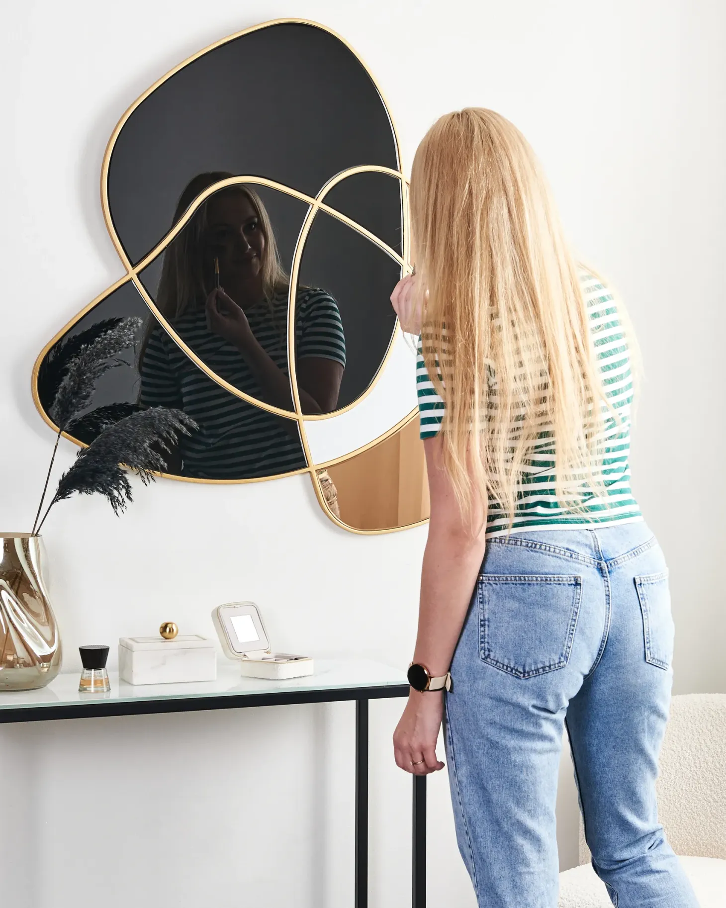 Lustro ścienne TAILLY 99 cm 89 cm Czarny