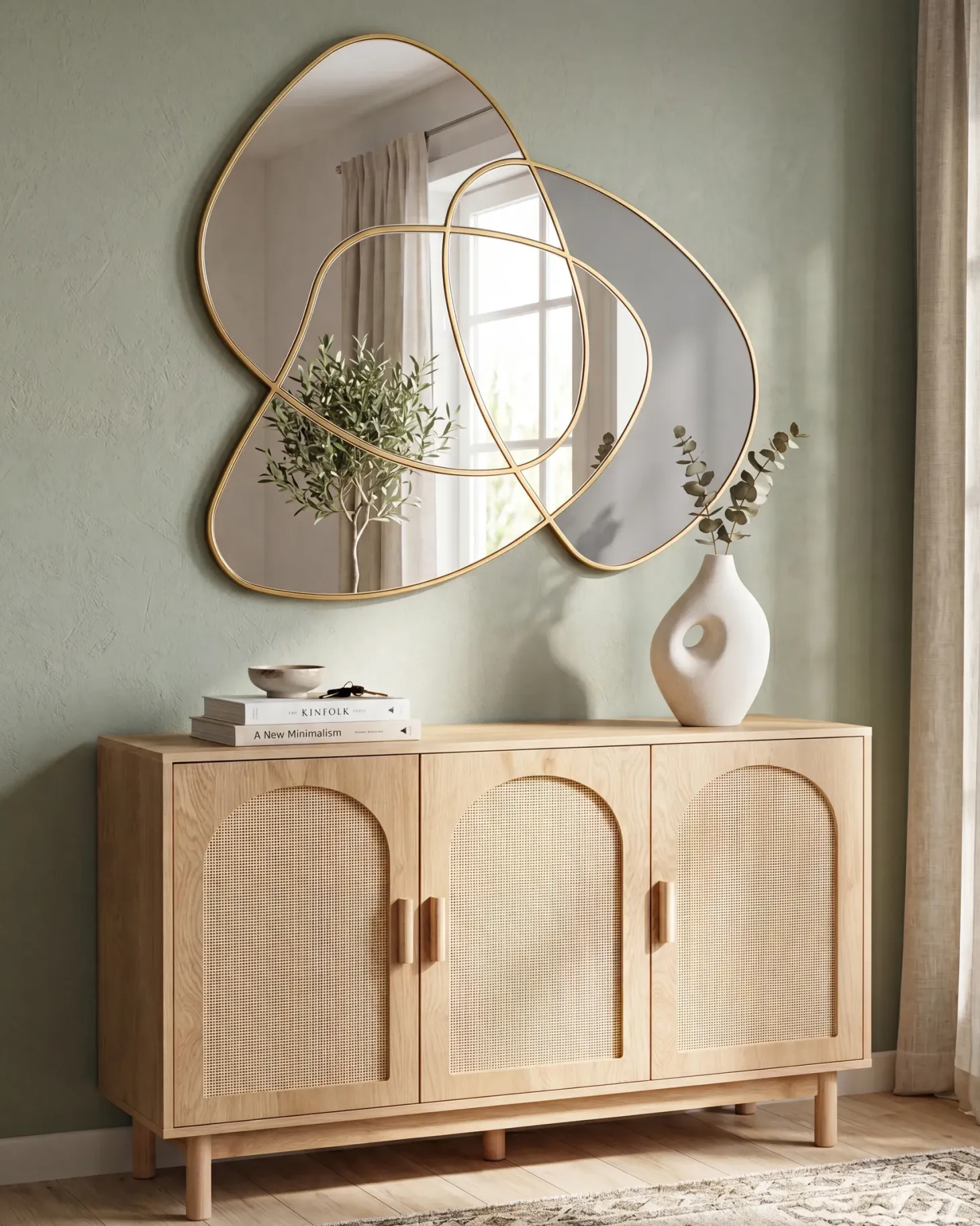Lustro ścienne TAILLY 99 cm 89 cm Złoty