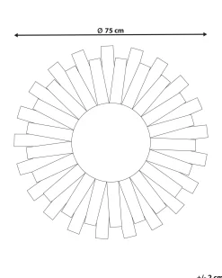 Lustro ścienne TAMPICO 75 cm 75 cm Drewno jodłowe Kolorowy