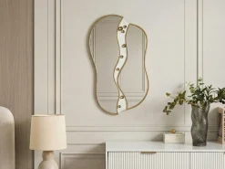 Lustro ścienne TAWLEY 45 cm 76 cm Metal Złoty