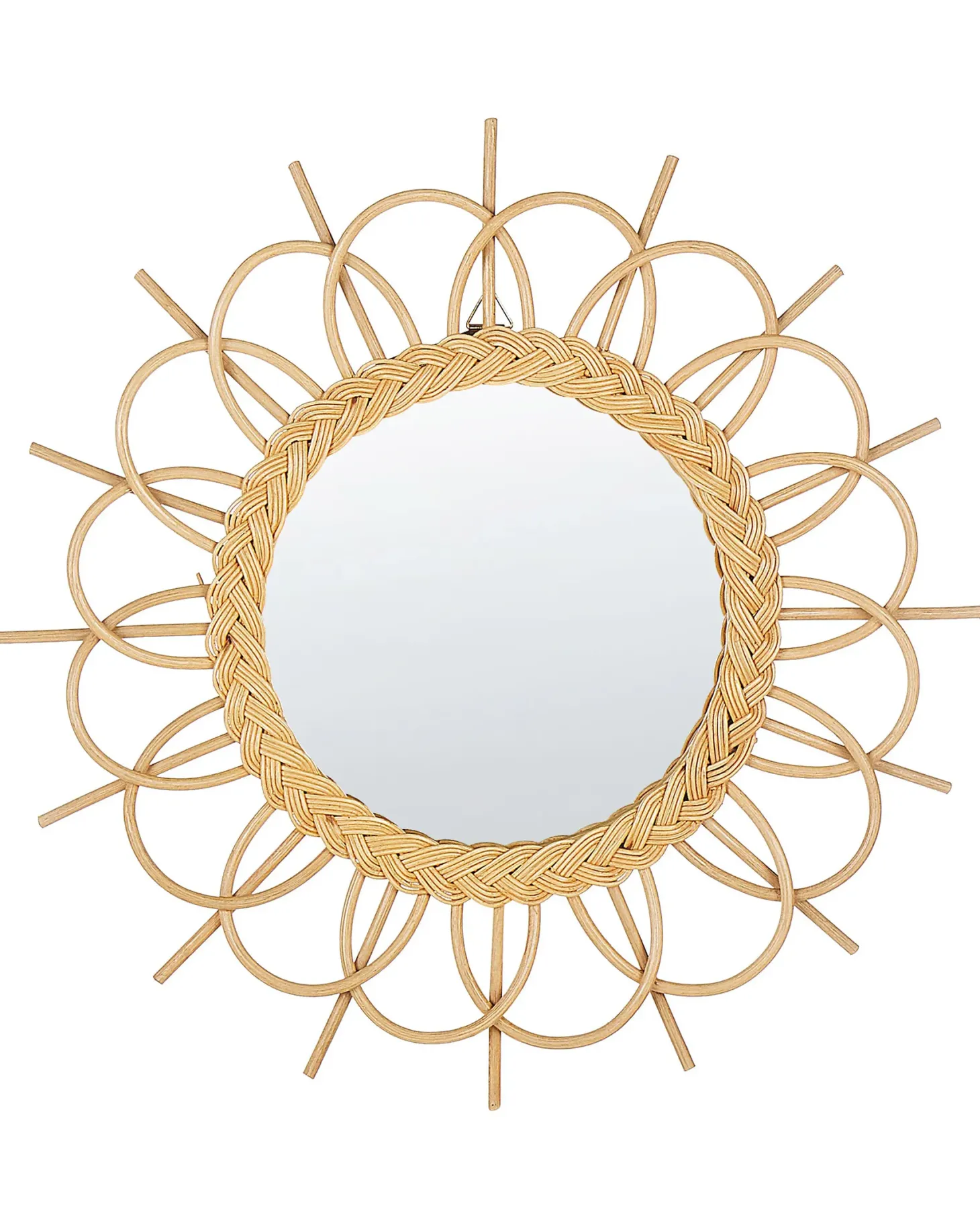 Lustro ścienne TELAKIA 60 cm 60 cm Rattan Naturalny