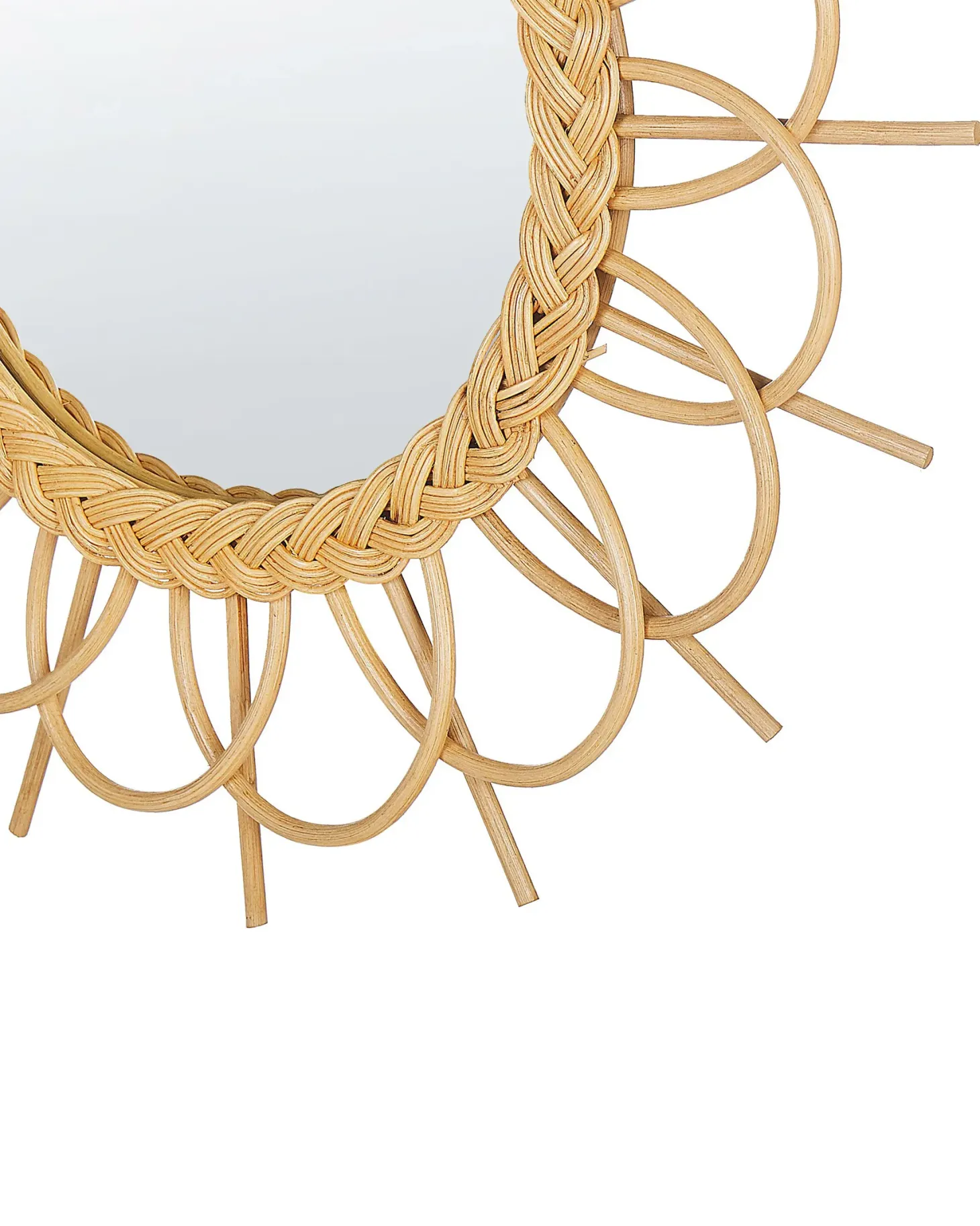 Lustro ścienne TELAKIA 60 cm 60 cm Rattan Naturalny