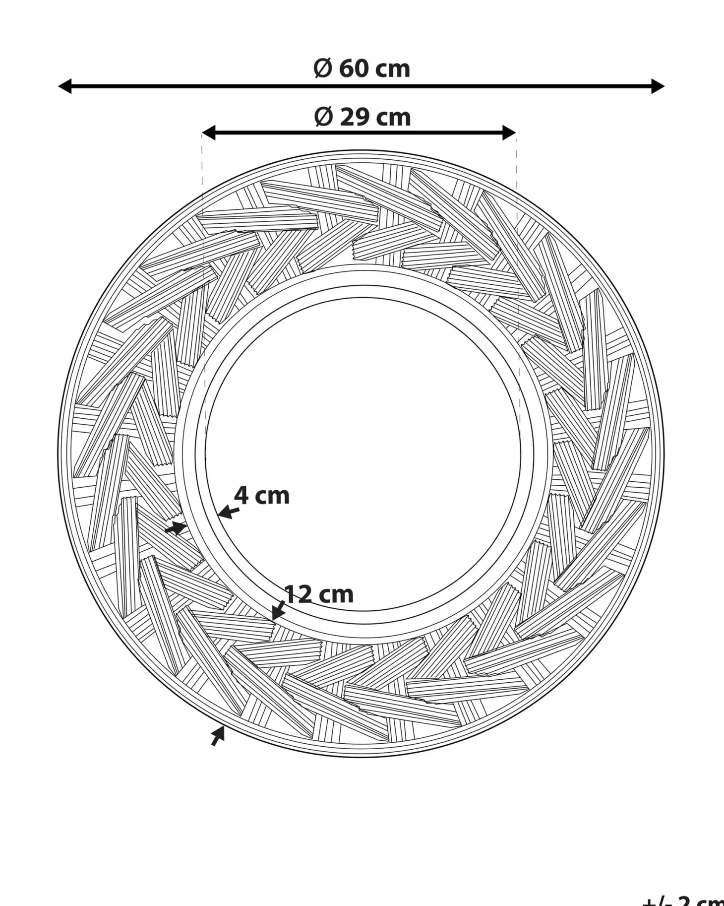Lustro ścienne TIERGA 60 cm 60 cm Czarny