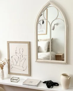 Lustro ścienne TRELLY 62 cm 113 cm Metal Biały