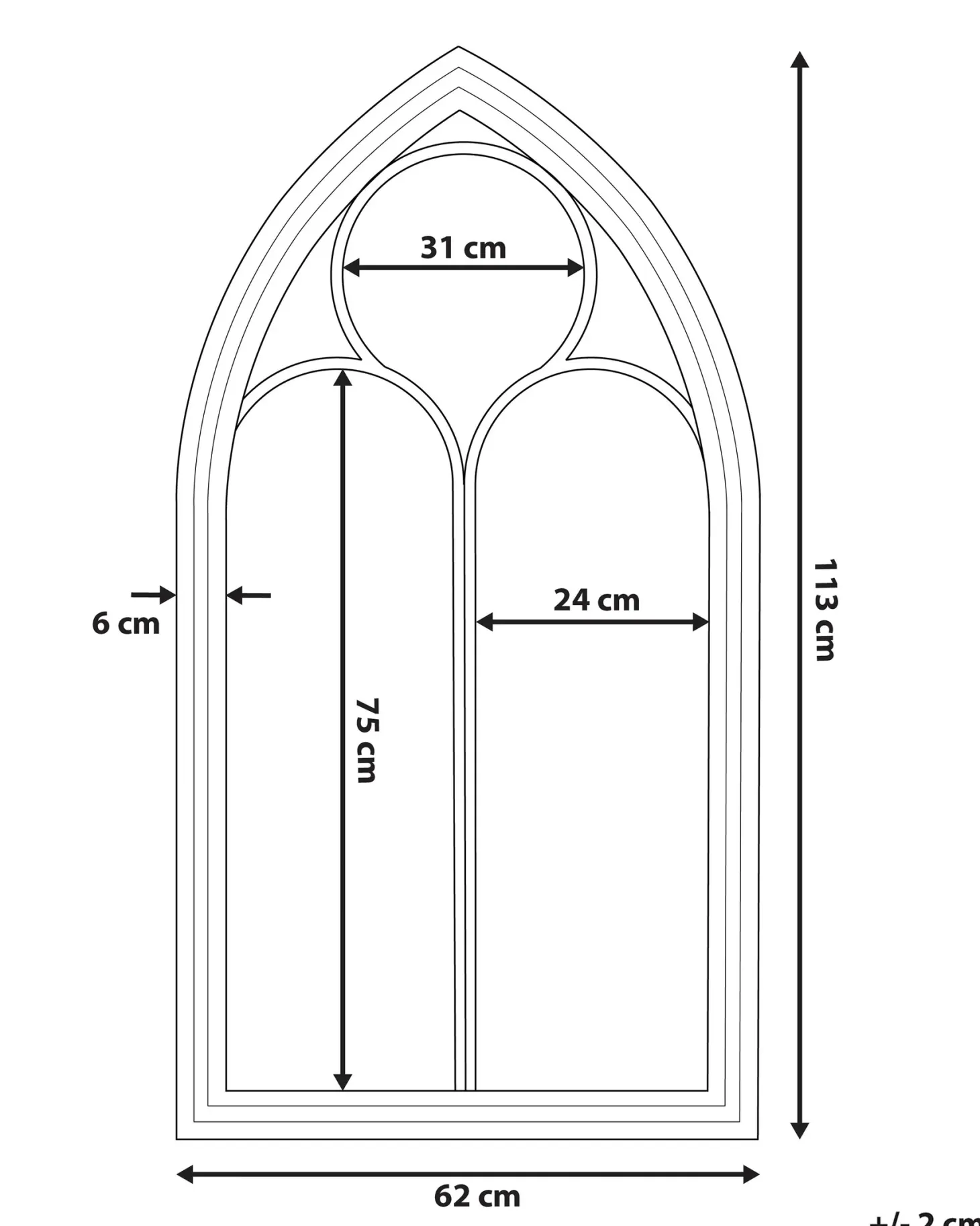 Lustro ścienne TRELLY 62 cm 113 cm Metal Biały