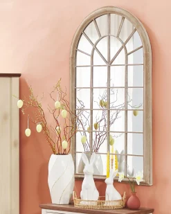 Lustro ścienne TREVOL 77 cm 130 cm Metal Beżowy