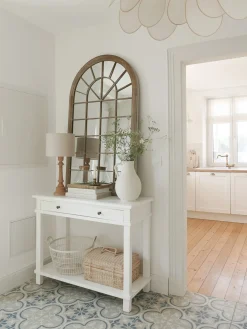 Lustro ścienne TREVOL 77 cm 130 cm Metal Beżowy