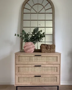 Lustro ścienne TREVOL 77 cm 130 cm Metal Beżowy