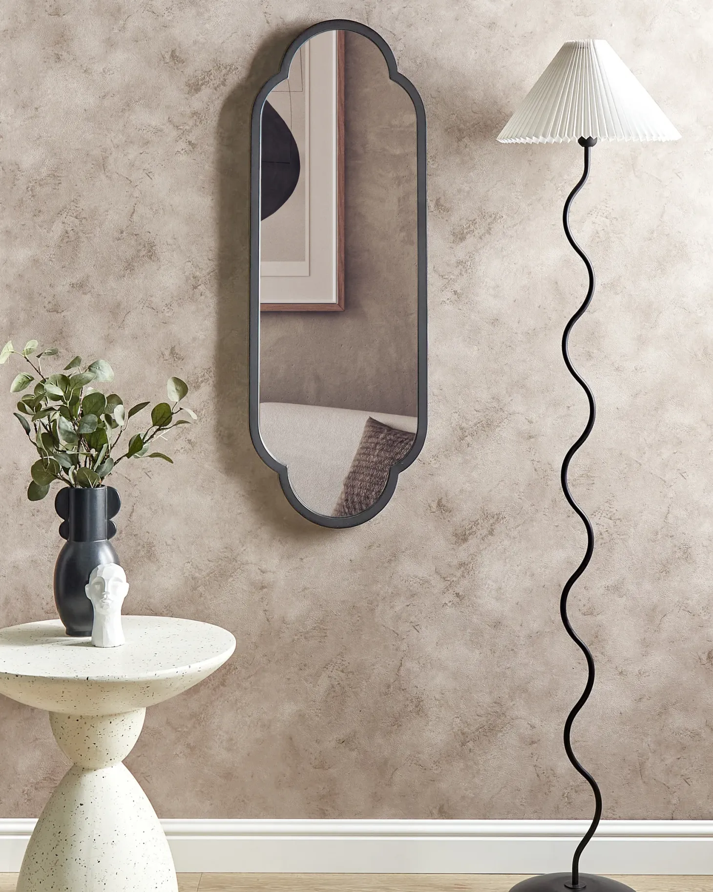 Lustro ścienne TROUY 40 cm 102 cm Metal Czarny