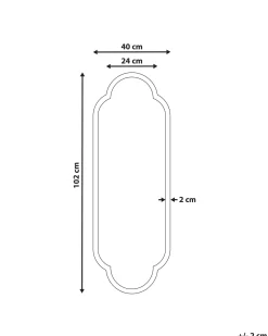 Lustro ścienne TROUY 40 cm 102 cm Metal Czarny