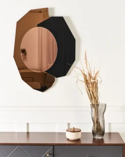 Lustro ścienne TROYON 62 cm 80 cm Różowe złoto