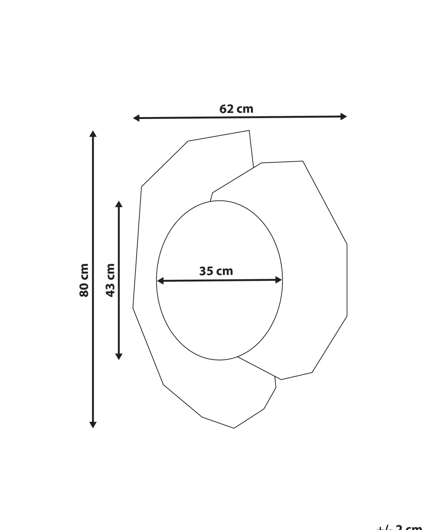 Lustro ścienne TROYON 62 cm 80 cm Różowe złoto