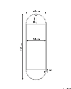 Lustro ścienne VALLERY 40 cm 120 cm Metal Czarny