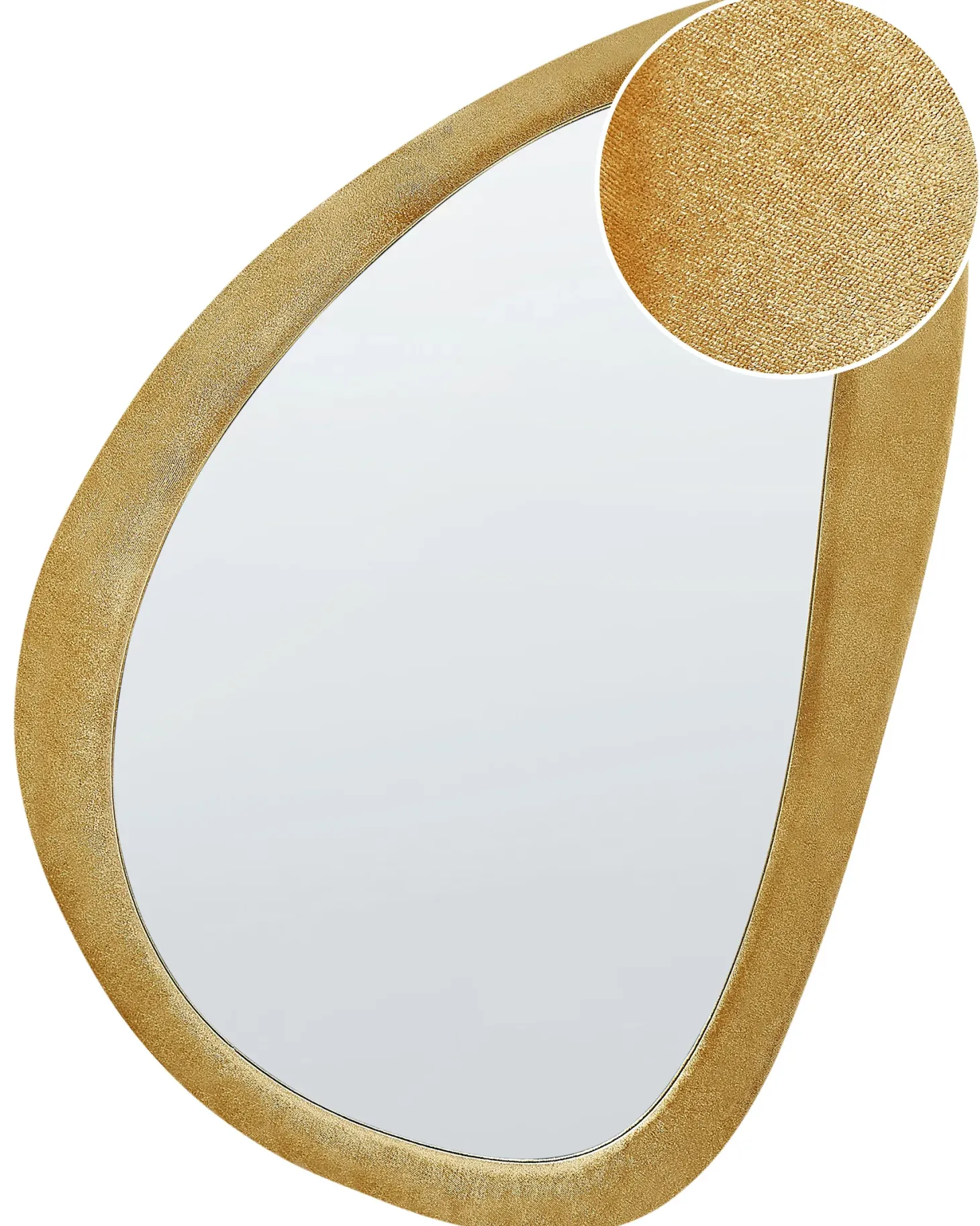 Lustro ścienne VENAS 61 cm 91 cm Welur Musztardowy