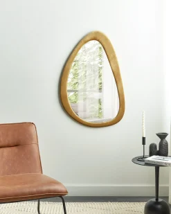 Lustro ścienne VENAS 61 cm 91 cm Welur Musztardowy