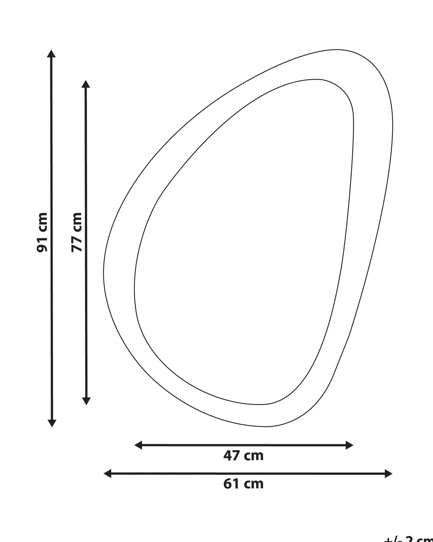 Lustro ścienne VENAS 61 cm 91 cm Welur Musztardowy