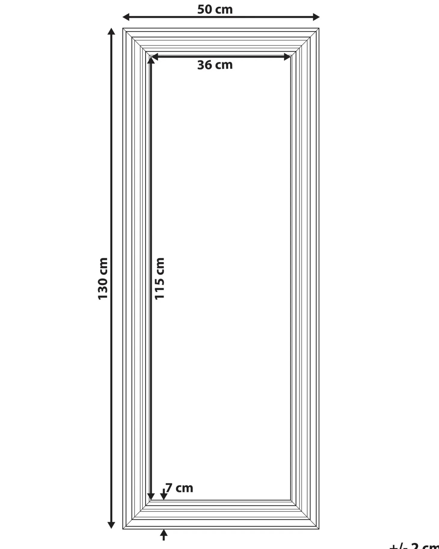 Lustro ścienne VERTOU 50 cm 130 cm Beżowy