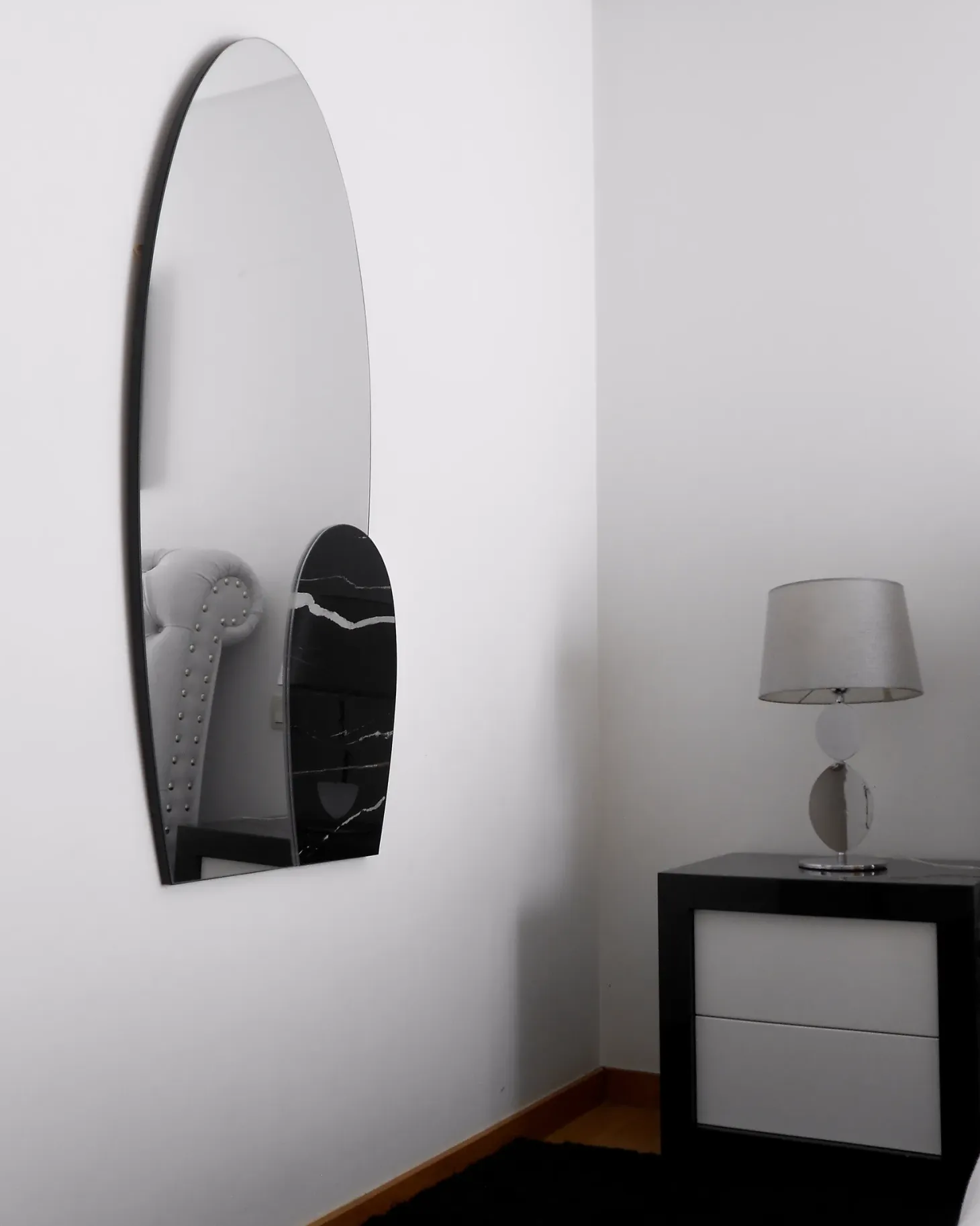 Lustro ścienne VIERZON 58 cm 120 cm Czarny