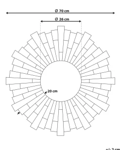 Lustro ścienne VIRE 70 cm 70 cm Srebrny