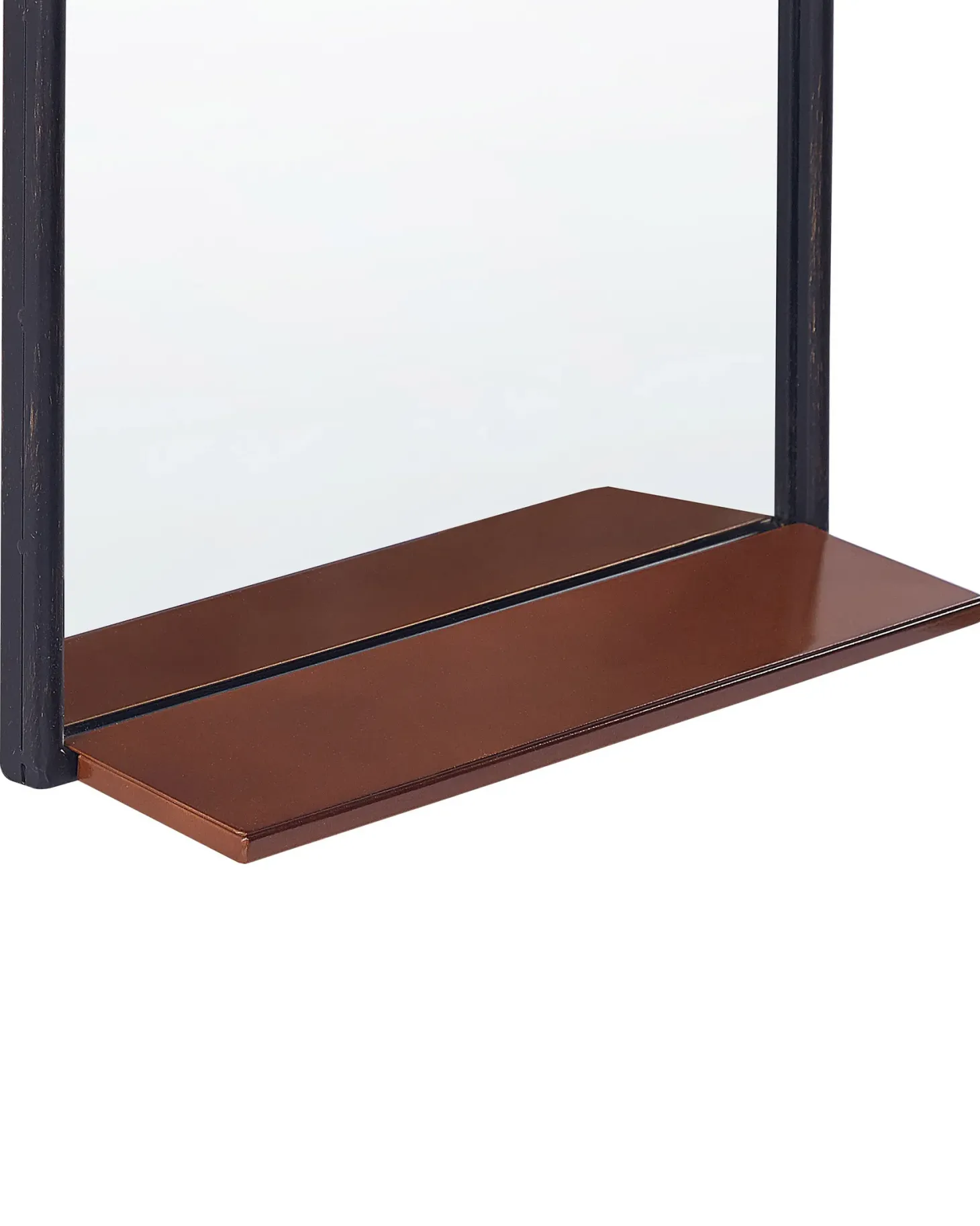 Lustro ścienne z półką DOMME 40 cm 67 cm Metal Czarny