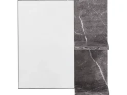 Lustro ścienne z półką PELOTAS 45 cm 45 cm Marmur/ czarny