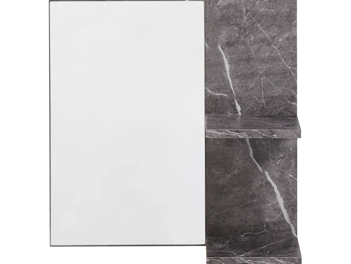 Lustro ścienne z półką PELOTAS 45 cm 45 cm Marmur/ czarny
