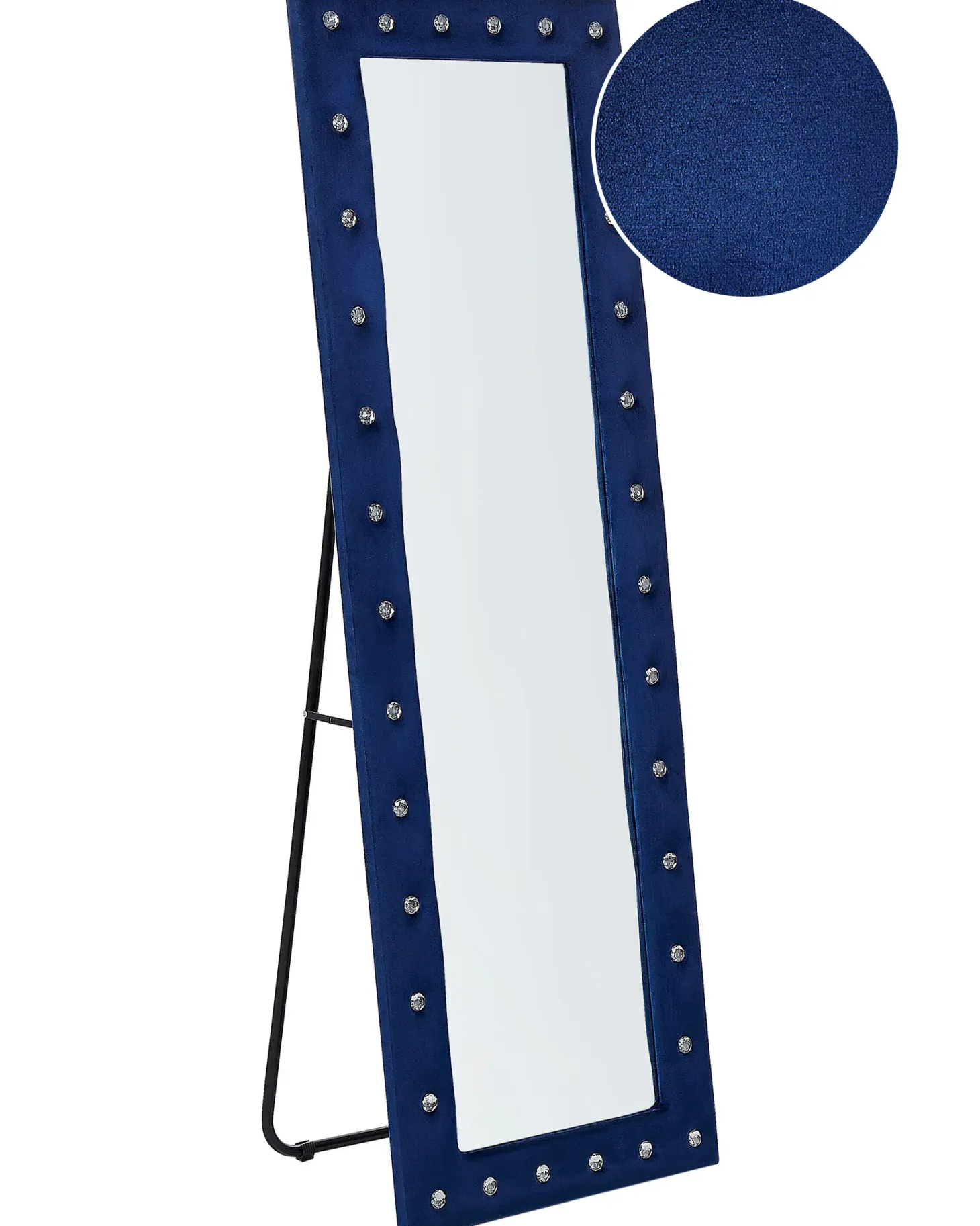 Lustro stojące ANSOUIS 150 cm Welur Granatowy