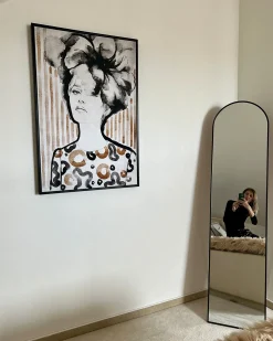 Lustro stojące BAGNOLET 150 cm Metal Czarny