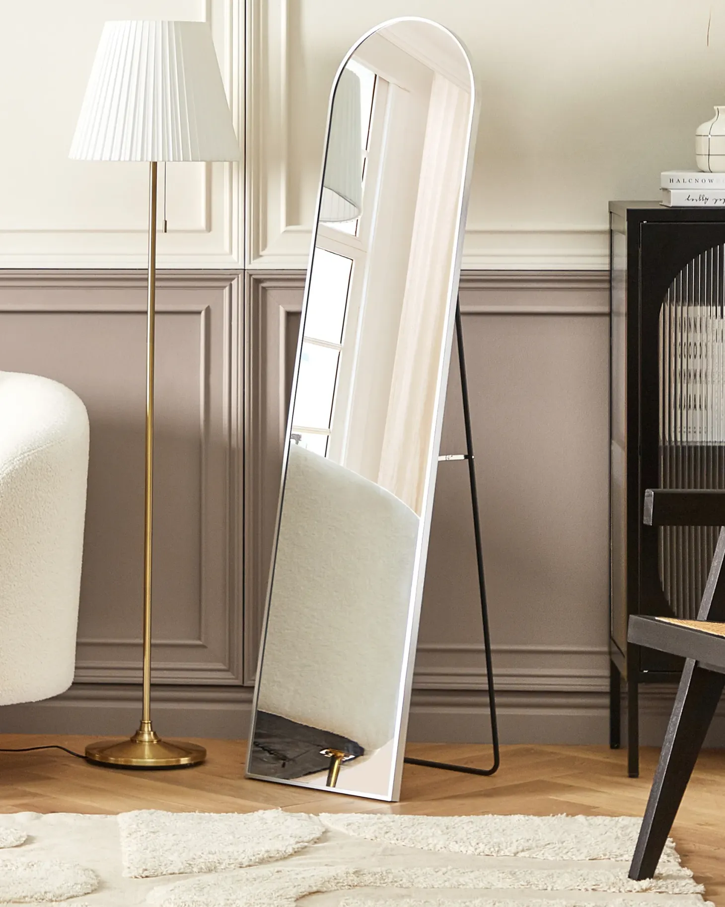 Lustro stojące BAGNOLET 150 cm Metal Srebrny