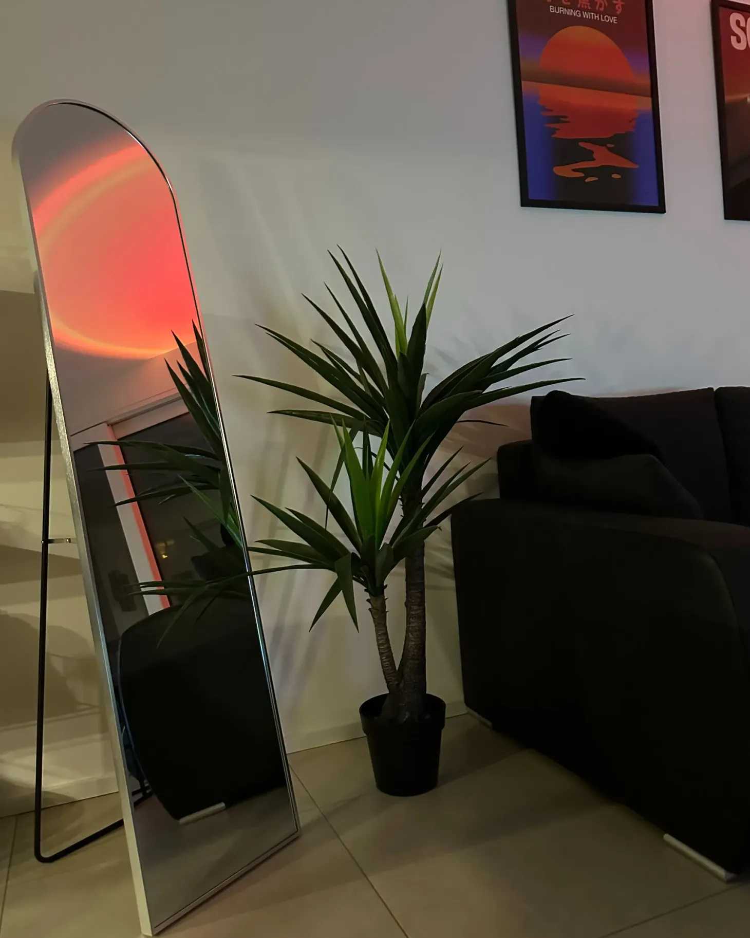 Lustro stojące BAGNOLET 150 cm Metal Srebrny