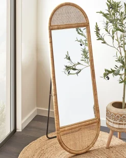 Lustro stojące BARGES 150 cm Rattan Naturalny