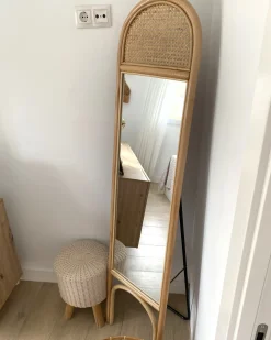 Lustro stojące BRUSSEY 170 cm Rattan Naturalny