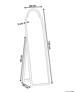 Lustro stojące CHATILLON 150 cm Czarny