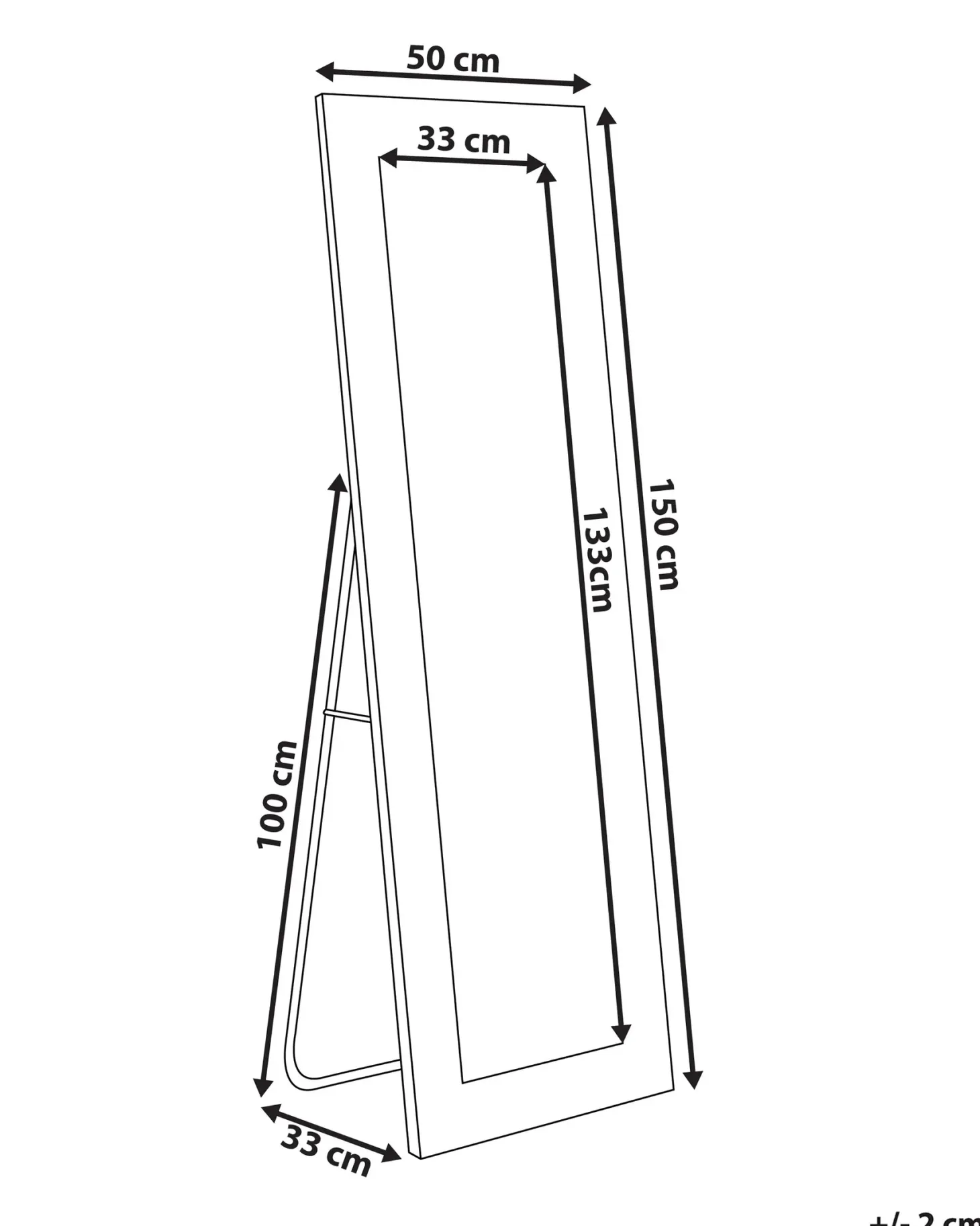 Lustro stojące LAUTREC 150 cm Welur Granatowy