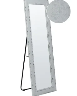 Lustro stojące LOCRONAN 150 cm Ekoskóra Jasnoszary