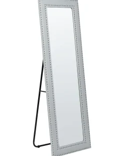 Lustro stojące LOCRONAN 150 cm Ekoskóra Jasnoszary